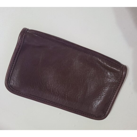 Vintage 90s Coach Chunky Case Cosmetic Bag Pouch Style 7165 Brown Brass - Picture 4 of 6